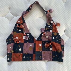 Zara Multicolor Patchwork Crop Top